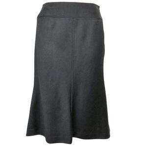 Ann Taylor Flared Black Dress Skirt Wool Blend Tailored Design Fully Lined